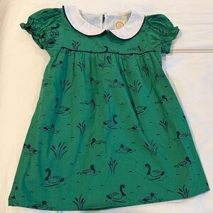 Beaufort Bonnet Company Quack Honk Mallard Dress Ducks Green Girls Sz 8